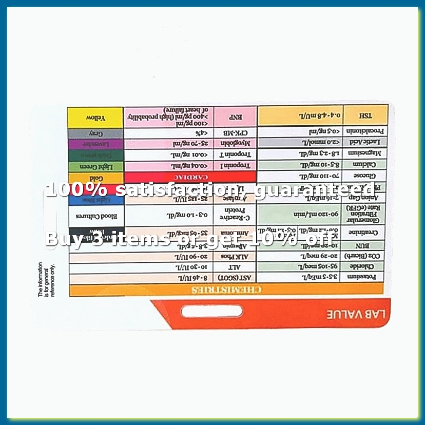 Medical Lab Values - Tarjeta de Referencia para Valores de