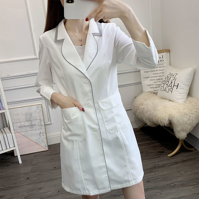 Vestido corto blanco de unifor - Medical Lab Coat reseña y precio